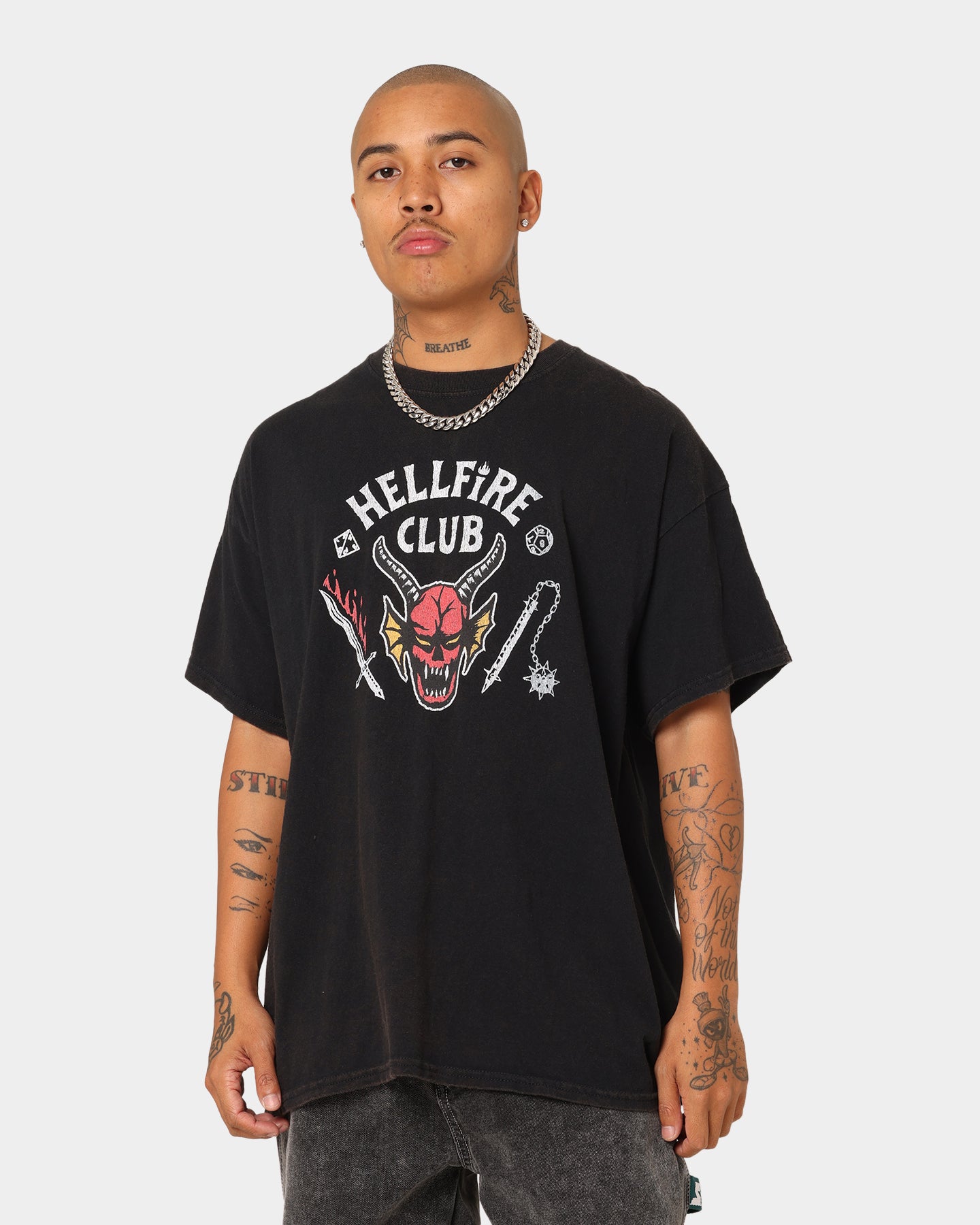 73Studio 73Studio X Stranger Things Hellfire Club Vintage T-Shirt