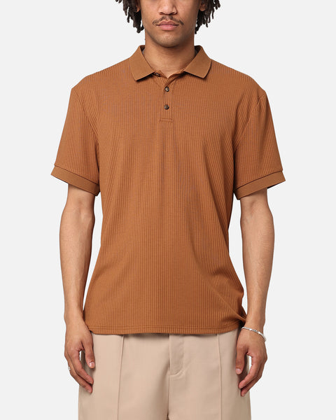 XXIII Luis Rib Polo Shirt Brown | Culture Kings US