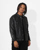 Saint Morta Oversized Leather Trucker Jacket Black