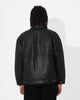 Saint Morta Oversized Leather Trucker Jacket Black