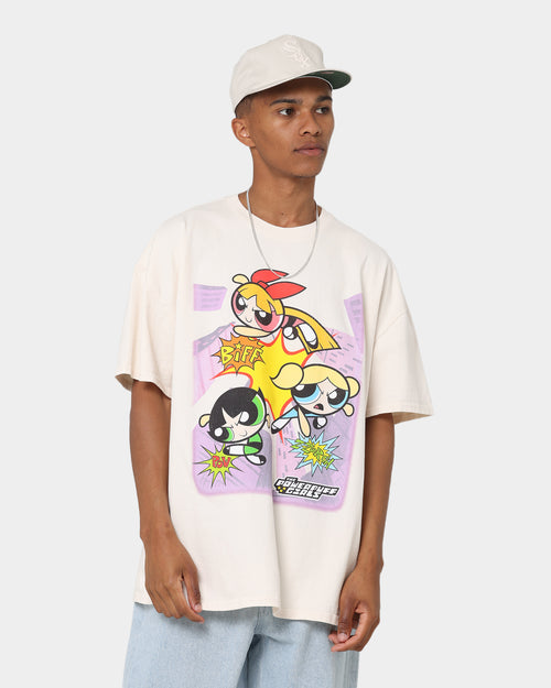 American Thrift X Powerpuff Girls Heavyweight Action Vintage T-Shirt Off White