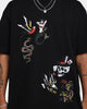 Rats Get Fat Tattoo Split Print T-Shirt Black