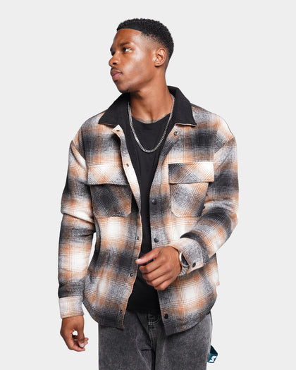XXIII Sherpa Flannel Jacket Tan/Black
