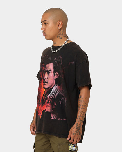 Goat Crew X Stranger Things Steve Vintage T-Shirt Black Wash