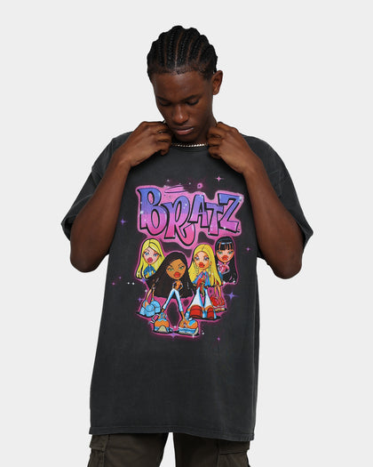 American Thrift X Bratz Bratz Logo Group Heavyweight Vintage T-Shirt Black Wash