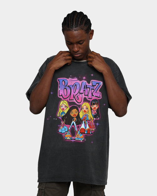 American Thrift X Bratz Bratz Logo Group Heavyweight Vintage T-Shirt Black Wash