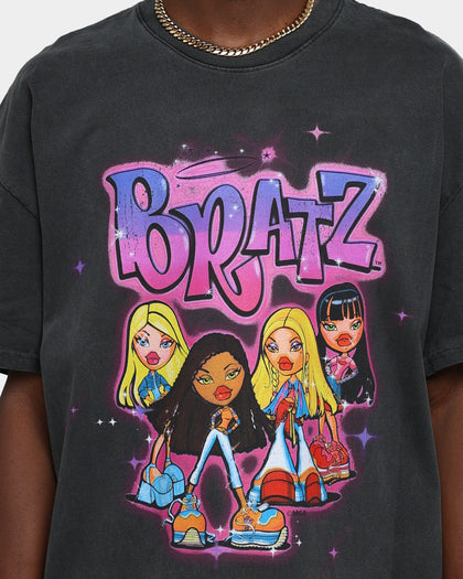 American Thrift X Bratz Bratz Logo Group Heavyweight Vintage T-Shirt Black Wash