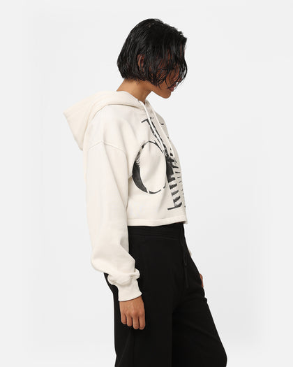 Calvin Klein Women's Blown Up CK Hoodie Ivory