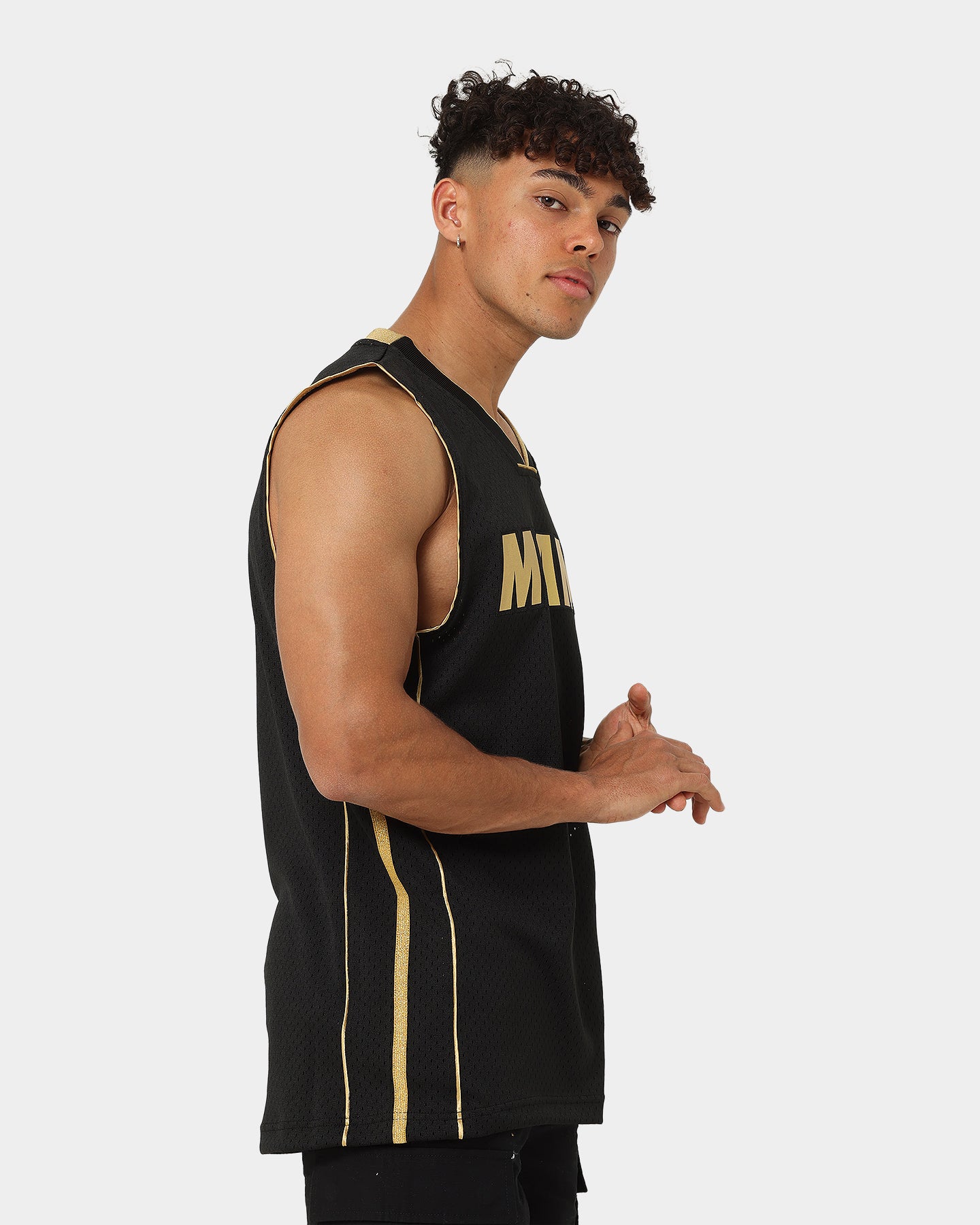 Mitchell & Ness Dwyane Wade Miami Heat Black Gold Swing Jersey