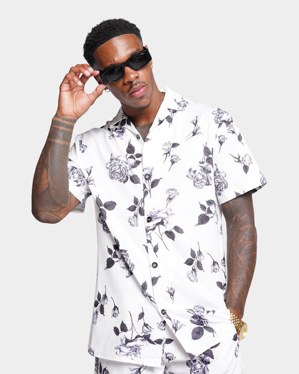 XXIII Milo Floral Button Up Shirt White