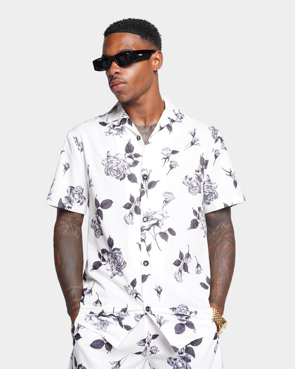 XXIII Milo Floral Button Up Shirt White