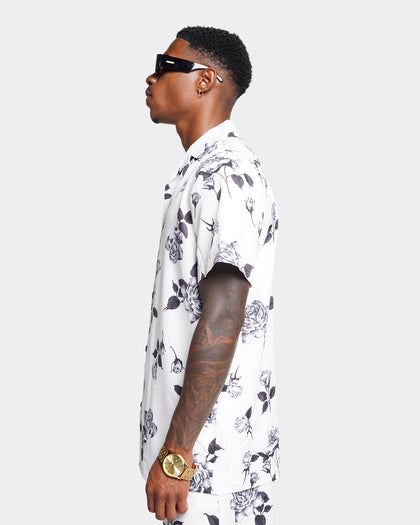 XXIII Milo Floral Button Up Shirt White
