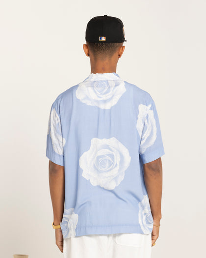 Carre Rose Bunch Button Up Shirt Light Blue