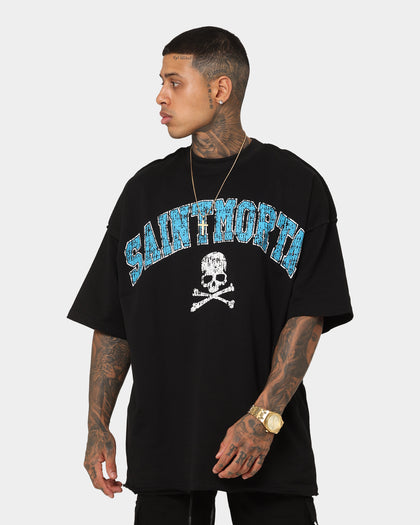 Saint Morta Members Club Boxy T-Shirt Black/Blue