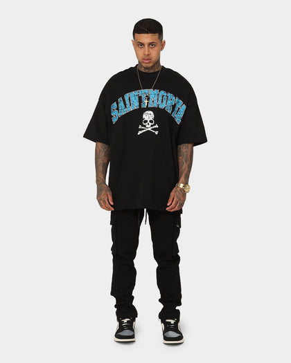 Saint Morta Members Club Boxy T-Shirt Black/Blue