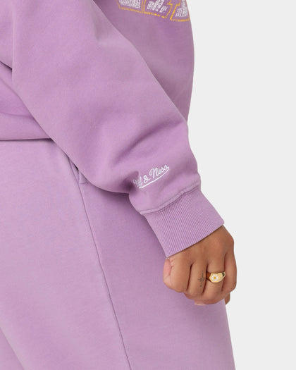 Mitchell & Ness Women's Los Angeles Lakers Arch Logo Crewneck Faded Purple