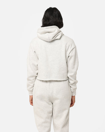 Mitchell & Ness Women's Chicago Bulls Arch Logo Crop Hoodie White Marle