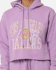Mitchell & Ness Women's Los Angeles Lakers Arch Logo Crop Hoodie Faded Purple
