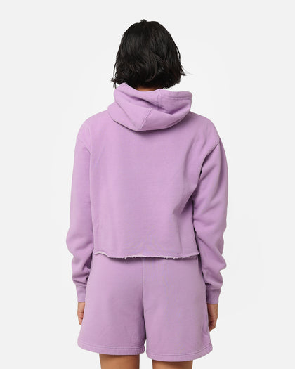 Mitchell & Ness Women's Los Angeles Lakers Arch Logo Crop Hoodie Faded Purple