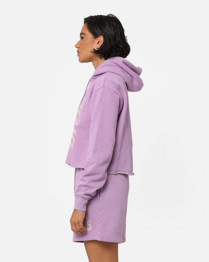 Mitchell & Ness Women's Los Angeles Lakers Arch Logo Crop Hoodie Faded Purple