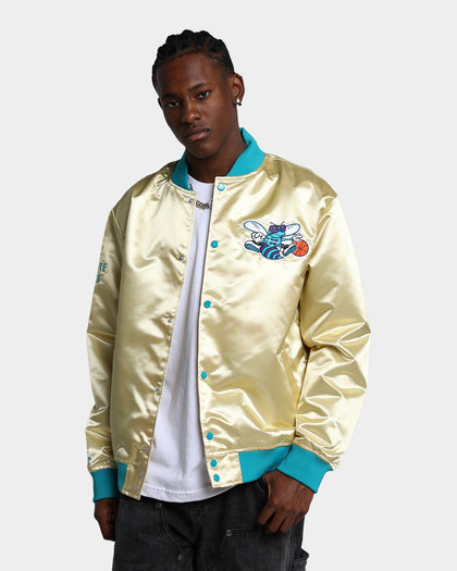 Mitchell & Ness Charlotte Hornets Fashion Lightweight Satin Jacket Light Gold