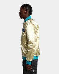 Mitchell & Ness Charlotte Hornets Fashion Lightweight Satin Jacket Light Gold