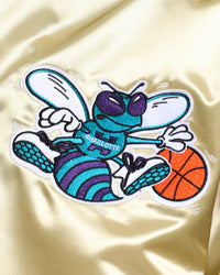 Mitchell & Ness Charlotte Hornets Fashion Lightweight Satin Jacket Light Gold