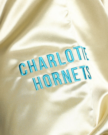 Mitchell & Ness Charlotte Hornets Fashion Lightweight Satin Jacket Light Gold