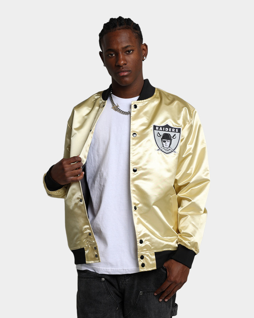 Mitchell & Ness RAIDERS レイダース　スタジャン L 金 Las Vegas Raiders Mens Mitchell & Ness Light Weight Satin Gold