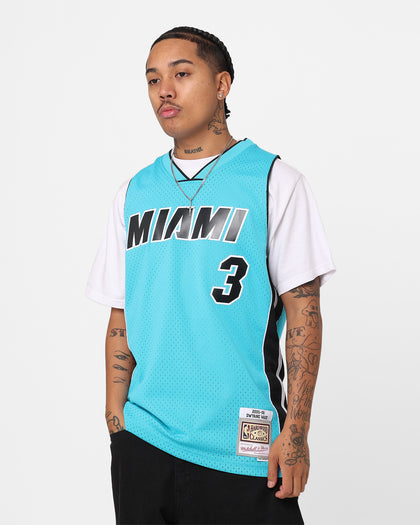 Mitchell & Ness Dwyane Wade Miami Heat Neon Tropical Swing Jersey Neon Blue