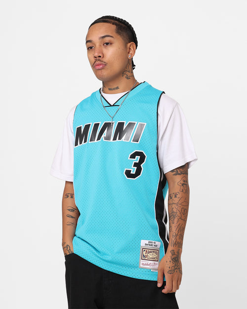 Mitchell & Ness Dwyane Wade Miami Heat Neon Tropical Swing Jersey Neon Blue