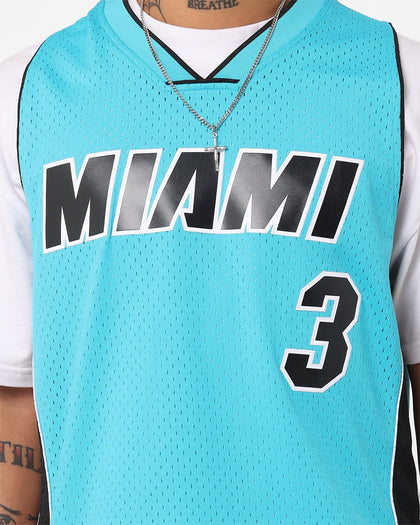 Mitchell & Ness Dwyane Wade Miami Heat Neon Tropical Swing Jersey Neon Blue