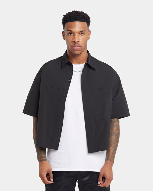 XXIII Felix Cropped Button Up Shirt Black