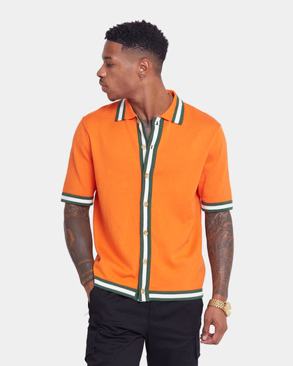 XXIII Diego Button Up Shirt Orange/Green