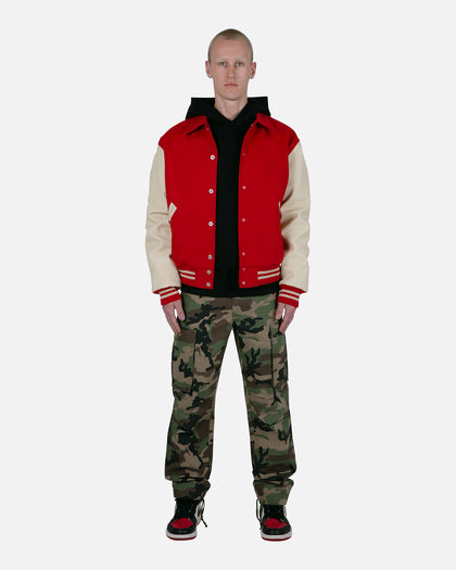 MNML Collared Varsity Jacket Red/White