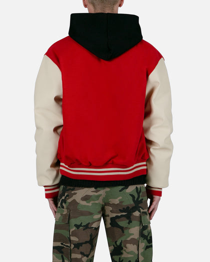 MNML Collared Varsity Jacket Red/White