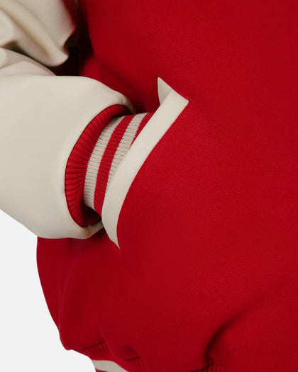 MNML Collared Varsity Jacket Red/White