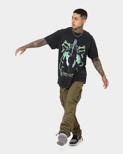 American Thrift X The Lord Of The Rings Witch Kings Of Angmar Vintage T-Shirt Washed Black