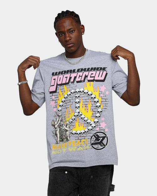Goat Crew Make Peace T-Shirt Grey
