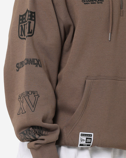 New Era Las Vegas Raiders 1/4 Zip Hoodie Brown