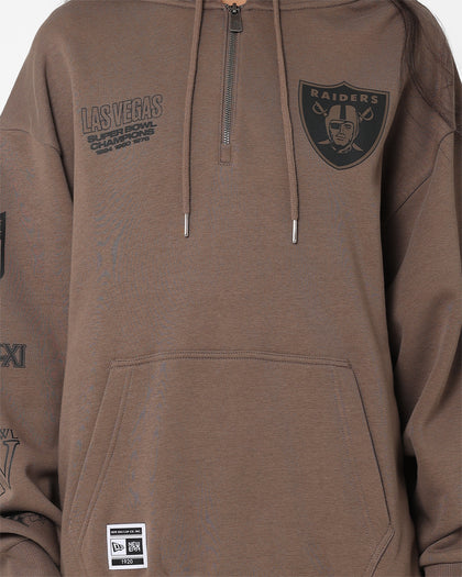 New Era Las Vegas Raiders 1/4 Zip Hoodie Brown