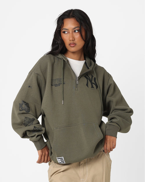 New Era New York Yankees 1/4 Zip Hoodie Green