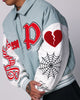 Loiter Paradise Varsity Jacket Light Blue