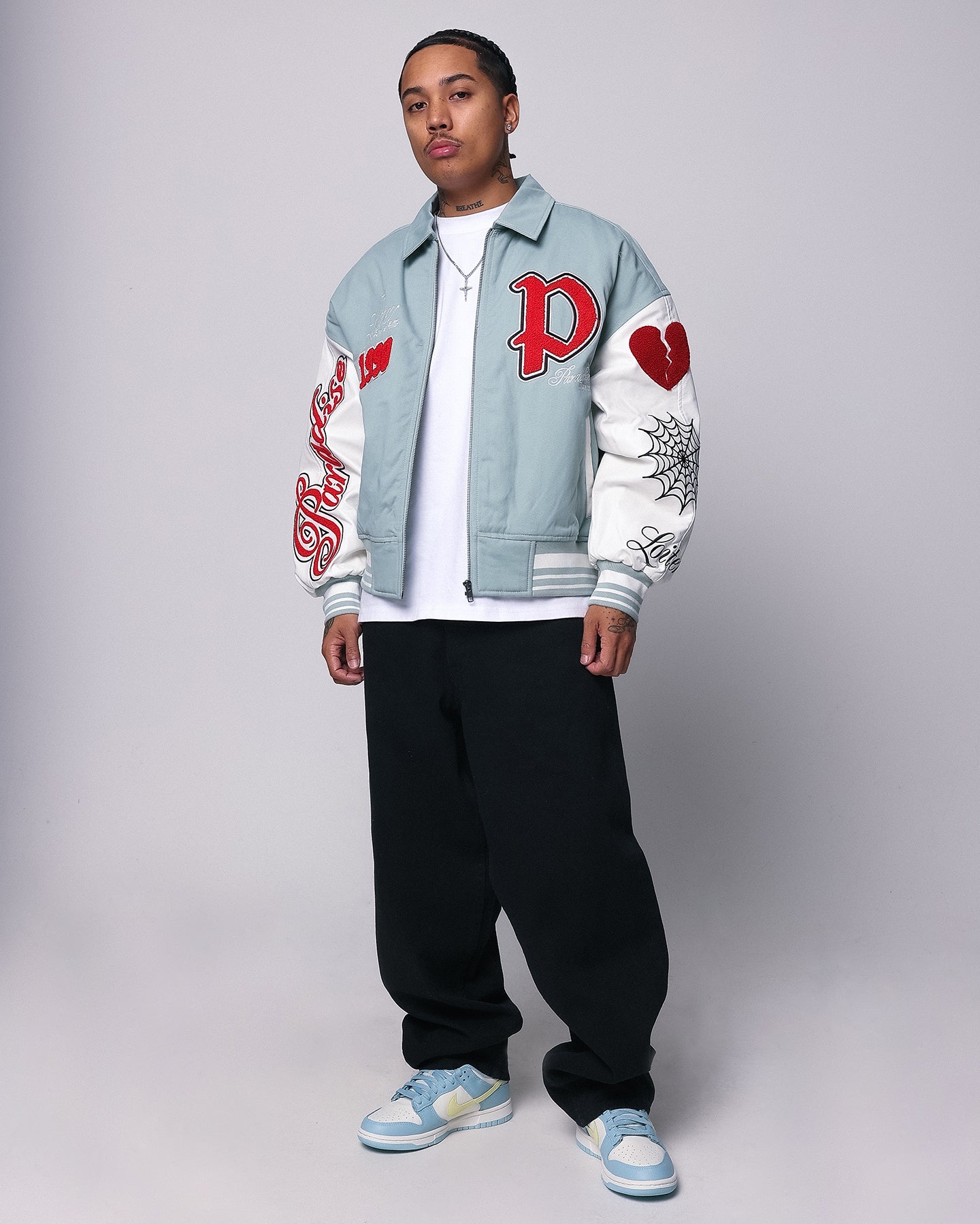 Loiter Paradise Varsity Jacket Light Blue | Culture Kings US