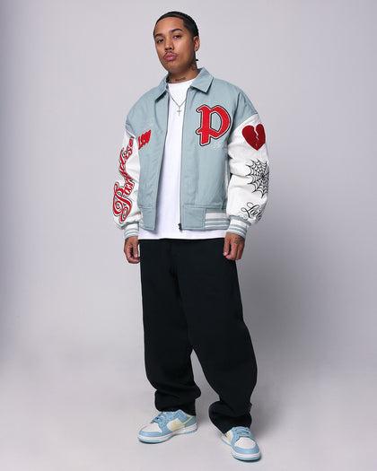 Loiter Paradise Varsity Jacket Light Blue