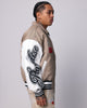 Loiter Paradise Varsity Jacket Tan