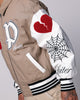 Loiter Paradise Varsity Jacket Tan