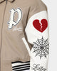 Loiter Paradise Varsity Jacket Tan