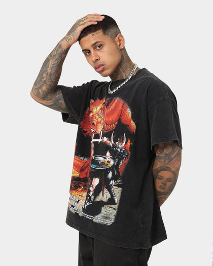 Rats Get Fat X Dungeons And Dragons Basic Rules Heavyweight Vintage T-Shirt Black