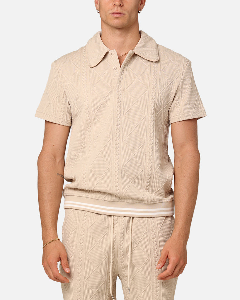 XXIII Danny Knit Polo Shirt Beige | Culture Kings US